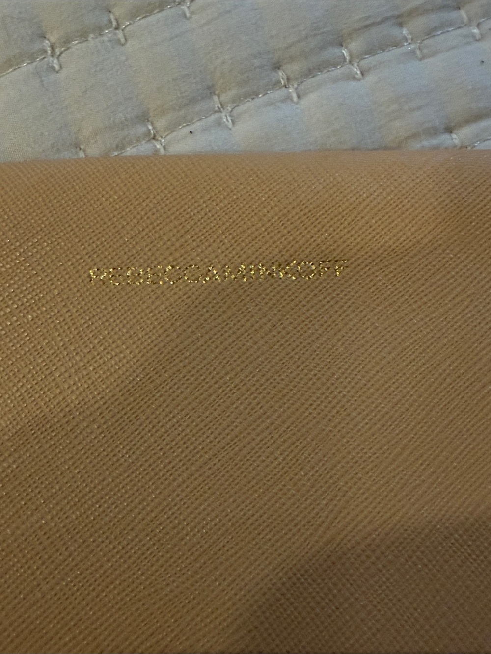 Rebecca Minkoff Leo Envelope Clutch Bag In Tan Leather Zipper Detailing - Picture 3 of 9